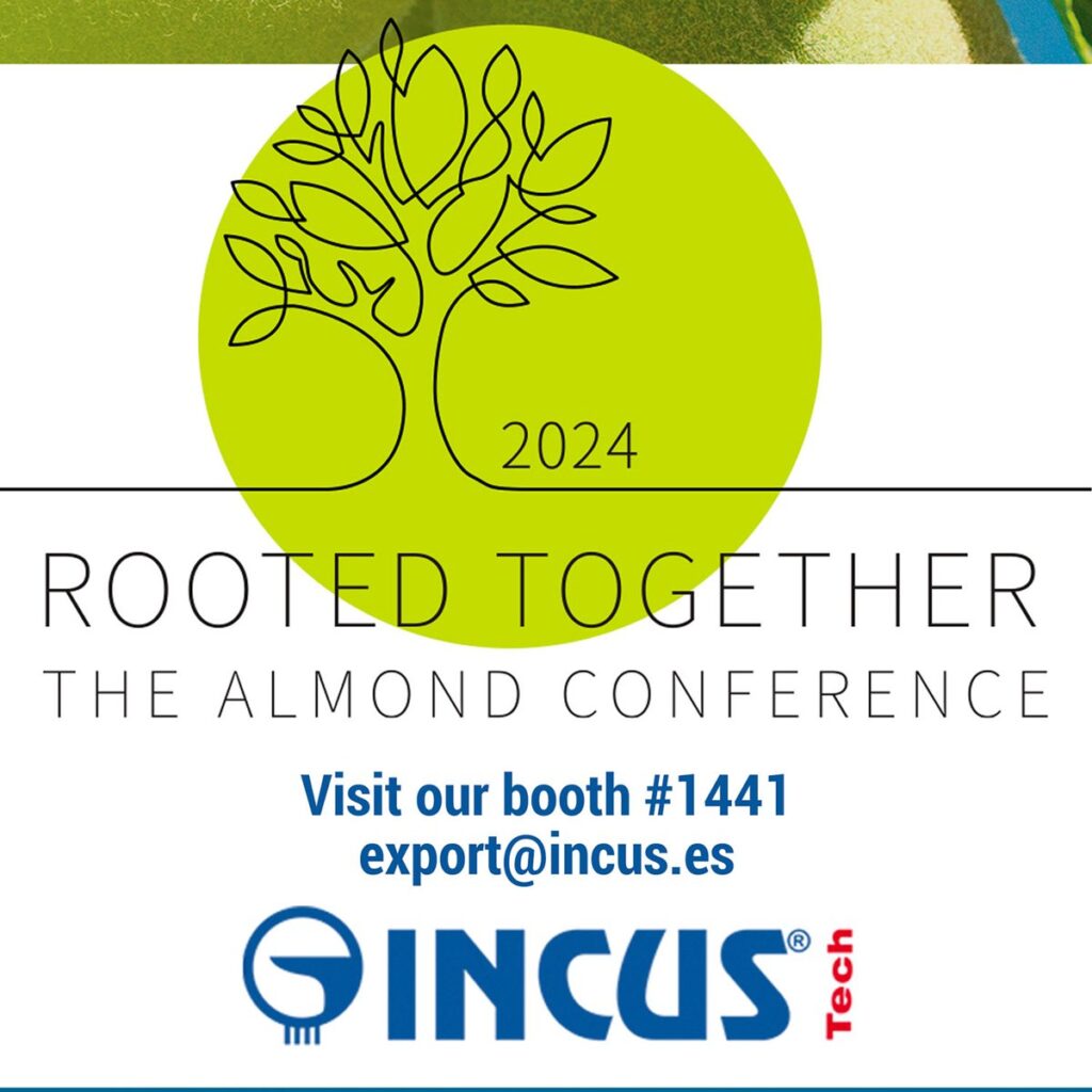 Publicación de LinkedIn de Incus Tech anunciando su stand en The Almond Conference 2024